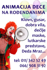 Animacije dece na ro�endanima - klovn, gusar, dobra vila, de�ije maske, lutkarske predstave, Deda Mraz...